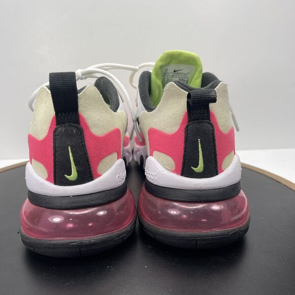 Nike Air Max 270 Running Shoes Women Size 9 React Hyper Pink  Neon White Lace up - Picture 9 of 12